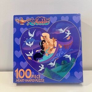 90's Vintage Aladdin 100 Piece Heart-Shaped Puzzle for Kids Ages 5 - 10